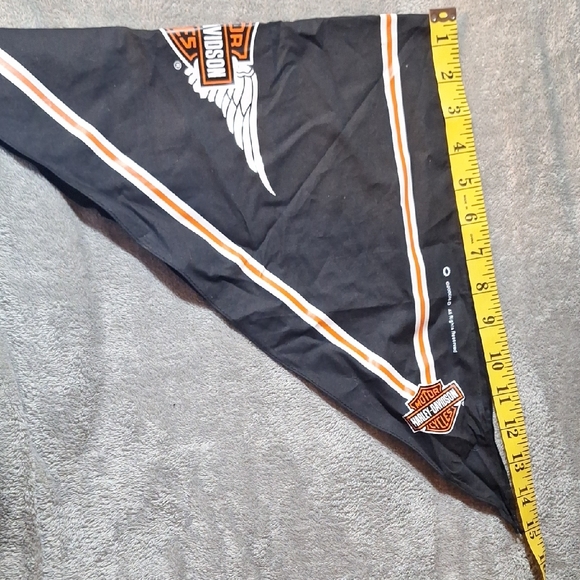 Harley-Davidson Black Triangle Bandana with Orange and White Accents - Picture 5 of 5